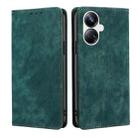 For Realme 10 Pro+ 5G RFID Anti-theft Brush Magnetic Leather Phone Case(Green) - 1