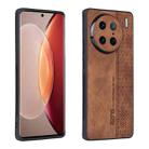 For vivo X90 Pro AZNS 3D Embossed Skin Feel Phone Case(Brown) - 1