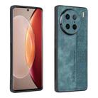 For vivo X90 Pro AZNS 3D Embossed Skin Feel Phone Case(Dark Green) - 1