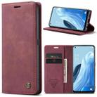 For OPPO Reno7 4G Indonesia/F21 Pro 4G/Reno8 4G CaseMe 013 Multifunctional Horizontal Flip Leather Phone Case(Wine Red) - 1