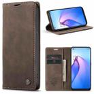 For OPPO Reno8 5G Global CaseMe 013 Multifunctional Horizontal Flip Leather Phone Case(Coffee) - 1