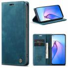 For OPPO Reno8 5G Global CaseMe 013 Multifunctional Horizontal Flip Leather Phone Case(Blue) - 1