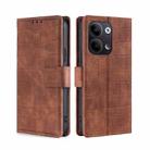 For OPPO Reno9 5G / Reno9 Pro 5G Skin Feel Crocodile Magnetic Clasp Leather Phone Case(Brown) - 1