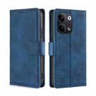 For OPPO Reno9 5G / Reno9 Pro 5G Skin Feel Crocodile Magnetic Clasp Leather Phone Case(Blue) - 1