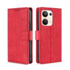 For OPPO Reno9 Pro+ 5G Skin Feel Crocodile Magnetic Clasp Leather Phone Case(Red) - 1