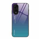 For OPPO A1 Pro Gradient Color Glass Phone Case(Aurora Blue) - 1