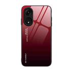 For OPPO A1 Pro Gradient Color Glass Phone Case(Red Black) - 1