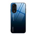 For OPPO A1 Pro Gradient Color Glass Phone Case(Blue Black) - 1