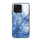 For Xiaomi 13 Marble Pattern Glass Phone Case(Blue Ocean) - 1