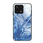 For Xiaomi 13 Pro Marble Pattern Glass Phone Case(Blue Ocean) - 1