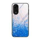 For OPPO A1 Pro Marble Pattern Glass Phone Case(Ocean Waves) - 1