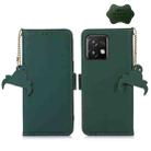 For Motorola Moto X40 Pro Genuine Leather Magnetic RFID Leather Phone Case(Green) - 1