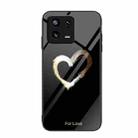 For Xiaomi 13 Colorful Painted Glass Phone Case(Black Love) - 1