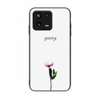 For Xiaomi 13 Pro Colorful Painted Glass Phone Case(Peony) - 1