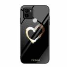 For Xiaomi Redmi A1+ Colorful Painted Glass Phone Case(Black Love) - 1