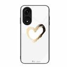 For OPPO A1 Pro Colorful Painted Glass Phone Case(Golden Love) - 1