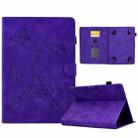 For 8 inch Tablets Tower Embossed Leather Tablet Case(Purple) - 1