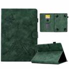 For 10 inch Tablets Tower Embossed Leather Tablet Case(Green) - 1