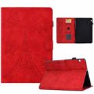 For Huawei MediaPad T3 10 Tower Embossed Leather Tablet Case(Red) - 1