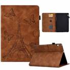 For Huawei MediaPad T5 Tower Embossed Leather Tablet Case(Brown) - 1