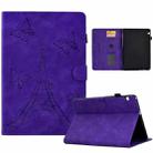 For Huawei MediaPad T5 Tower Embossed Leather Tablet Case(Purple) - 1