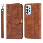 For Samsung Galaxy A24 5G Life Tree Embossing Pattern Leather Phone Case(Brown) - 1