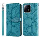 For Xiaomi 13 Pro Life Tree Embossing Pattern Leather Phone Case(Blue) - 1