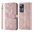 For Xiaomi 12T Life Tree Embossing Pattern Leather Phone Case(Rose Gold) - 1