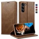 For Samsung Galaxy S23 5G LC.IMEEKE RFID Anti-theft Leather Phone Case(Brown) - 1