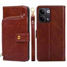 For OPPO Reno9 5G / Reno9 Pro 5G Zipper Bag Leather Phone Case(Brown) - 1