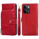 For OPPO Reno9 5G / Reno9 Pro 5G Zipper Bag Leather Phone Case(Red) - 1