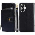 For Realme 10 Pro+ 5G Zipper Bag Leather Phone Case(Black) - 1