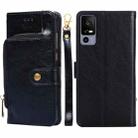 For TCL 40R 5G Zipper Bag Leather Phone Case(Black) - 1