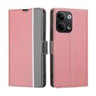 For OPPO Reno9 5G / Reno9 Pro 5G Twill Texture Side Button Leather Phone Case(Pink) - 1