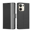 For OPPO Reno9 Pro+ 5G Twill Texture Side Button Leather Phone Case(Black) - 1