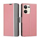 For OPPO Reno9 Pro+ 5G Twill Texture Side Button Leather Phone Case(Pink) - 1