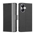 For Realme 10 Pro+ 5G Twill Texture Side Button Leather Phone Case(Black) - 1