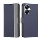 For Realme 10 Pro+ 5G Twill Texture Side Button Leather Phone Case(Blue) - 1