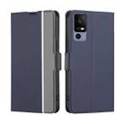 For TCL 40R 5G Twill Texture Side Button Leather Phone Case(Blue) - 1