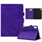 For iPad 10th Gen 10.9 2022 Tower Embossed Leather Smart Tablet Case(Purple) - 1