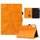 For iPad 10th Gen 10.9 2022 Tower Embossed Leather Smart Tablet Case(Khaki) - 1