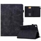 For iPad mini 5 / 4 / 3 / 2 / 1 Tower Embossed Leather Smart Tablet Case(Black) - 1