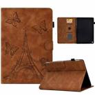 For Amazon Kindle Fire HD10 2021 Tower Embossed Leather Smart Tablet Case(Brown) - 1