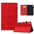 For Samsung Galaxy Tab S6 Lite P610 Tower Embossed Leather Smart Tablet Case(Red) - 1