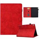 For Lenovo M10 Tower Embossed Leather Smart Tablet Case(Red) - 1