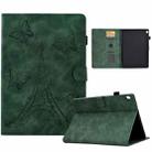 For Lenovo M10 Tower Embossed Leather Smart Tablet Case(Green) - 1