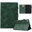 For Lenovo Tab M10 Plus 3rd Gen Tower Embossed Leather Smart Tablet Case(Green) - 1