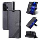 For Xiaomi Redmi Note 12 Pro 5G China / Note 12 Pro 5G China+ 5G AZNS Sheepskin Texture Flip Leather Phone Case(Black) - 1