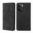 For OPPO Reno9 5G / Reno9 Pro 5G Skin Feel Magnetic Horizontal Flip Leather Phone Case(Black) - 1