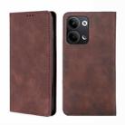 For OPPO Reno9 5G / Reno9 Pro 5G Skin Feel Magnetic Horizontal Flip Leather Phone Case(Dark Brown) - 1